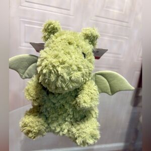 Smoochy Dragon Plush 9" Ribbed Crinkle  Squeaker Stuffed New Dog Toy .
